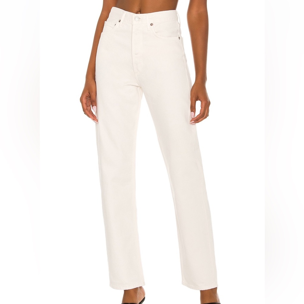 Agolde 90s Pinch Waist Jeans cream high rise straight leg